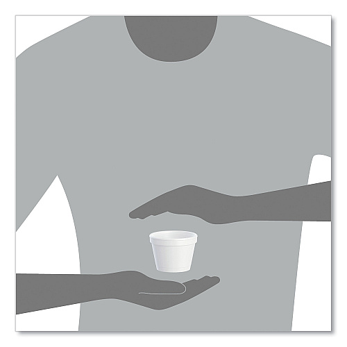 Dart Bowl Containers, 4 oz, White, Foam, 1,000/Carton (4J6)