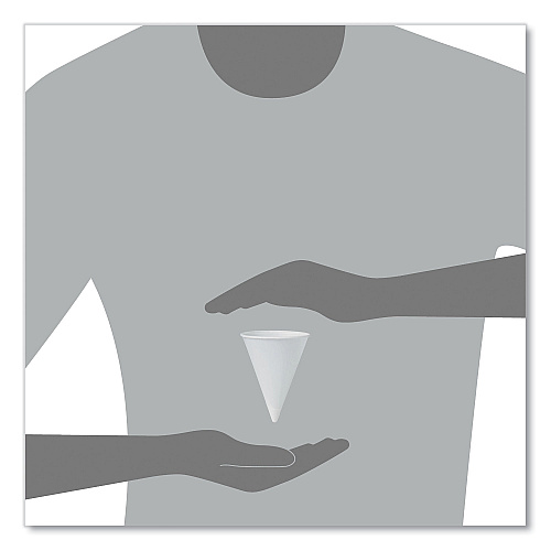 SOLO Cone Water Cups, ProPlanet Seal, Cold, Paper, 4 oz, Rolled Rim, White, 200/Bag, 25 Bags/Carton (4R2050)