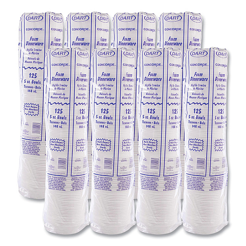 Dart Non-Laminated Foam Dinnerware, Bowl, 5 oz, White, 125/Pack, 8 Packs/Carton (5BWWC)