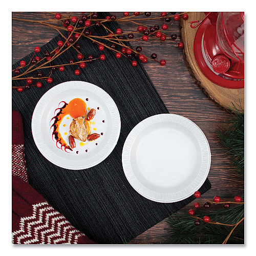 Dart Quiet Classic Laminated Foam Dinnerware Plates, 6" dia, White, 125/Pack, 8 Packs/Carton (6PWQR)