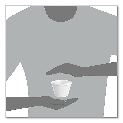 Dart Foam Containers, 6 oz, White, 50/Bag, 20 Bags/Carton (6SJ12)