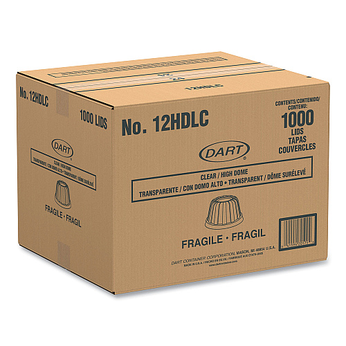 Dart D-T Sundae/Cold Cup Lids, Fits 6, 8, 12 oz Foam Cups, Clear, 50/Pack, 20 Packs/Carton (12HDLC)