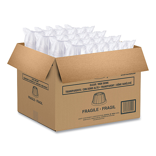Dart D-T Sundae/Cold Cup Lids, Fits 6, 8, 12 oz Foam Cups, Clear, 50/Pack, 20 Packs/Carton (12HDLC)