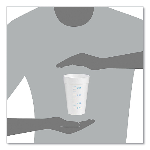 Dart Graduated Foam Medical Cups, 16 oz, White, 25/Pack, 40 Packs/Carton (16J16GRAD)