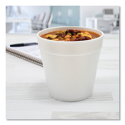 Dart Foam Containers, Squat, 16 oz, White, 25/Bag, 20 Bags/Carton (16MJ20)
