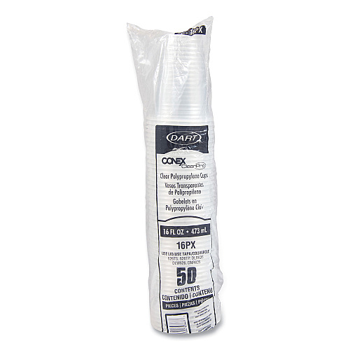 Dart Conex ClearPro Plastic Cold Cups, Plastic, 16 oz, Clear, 50/Pack, 20 Packs/Carton (16PX)