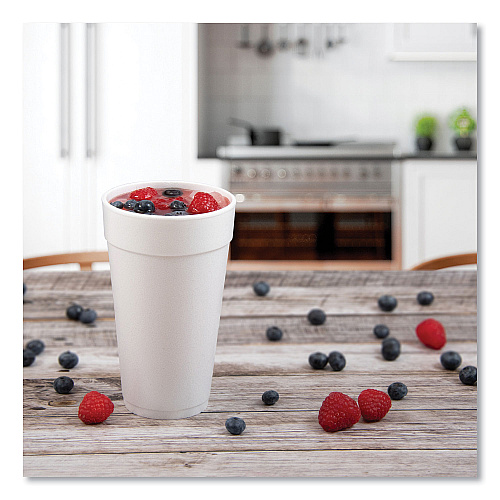 Dart Foam Drink Cups, 20 oz, White, 500/Carton (20J16