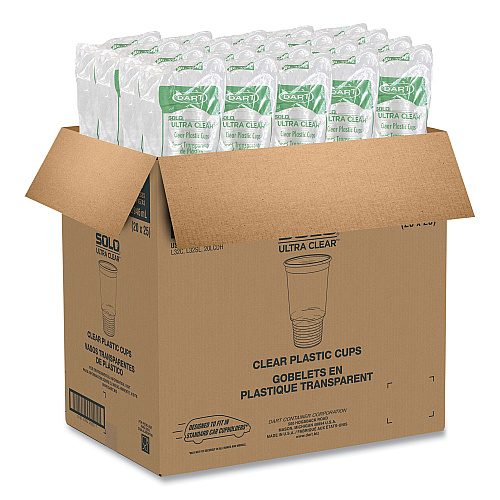 Dart Ultra Clear Pedestal PET Cups, 32 oz, Clear, 25/Bag, 20 Bags/Carton (32AC)