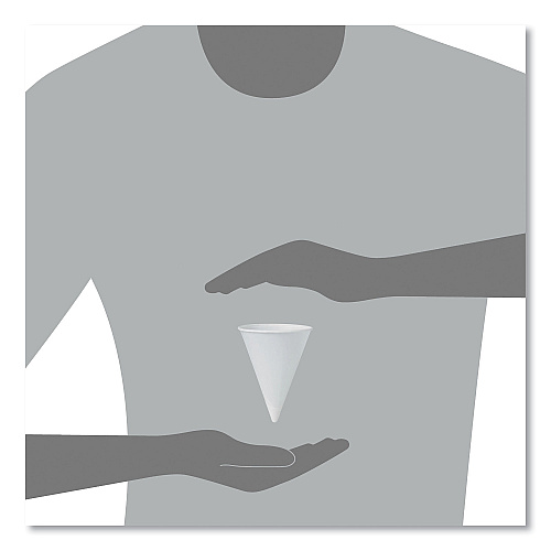 SOLO Cone Water Cups, ProPlanet Seal, Cold, Paper, 4.25 oz, Rolled Rim, White, 200/Bag, 25 Bags/Carton (42R2050)