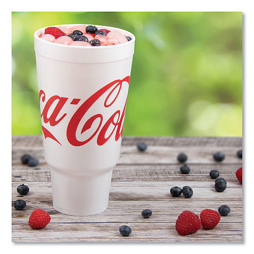 Dart Coca-Cola Foam Cups, 44 oz, White/Red, 20/Bag, 15 Bags/Carton (44AJ32C)
