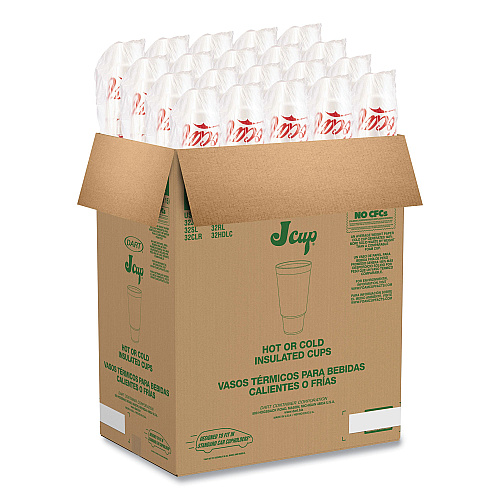 Dart Coca-Cola Foam Cups, 44 oz, White/Red, 20/Bag, 15 Bags/Carton (44AJ32C)