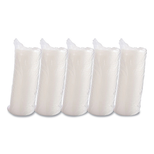 Dart Plastic Lids for Foam Containers, Flat, Vented, Fits 24-32 oz, Translucent, 100/Pack, 5 Packs/Carton (48JL)