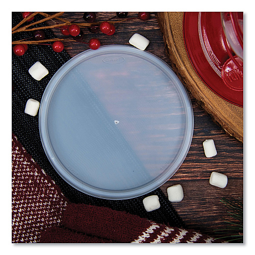 Dart Plastic Lids for Foam Containers, Flat, Vented, Fits 24-32 oz, Translucent, 100/Pack, 5 Packs/Carton (48JL)