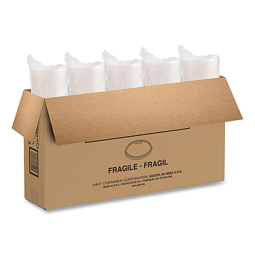 Dart Plastic Lids for Foam Containers, Flat, Vented, Fits 24-32 oz, Translucent, 100/Pack, 5 Packs/Carton (48JL)
