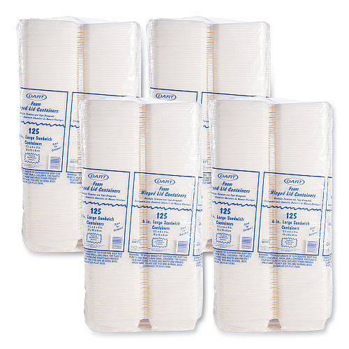 Dart Foam Hinged Lid Containers, 6 x 5.78 x 3, White, 500/Carton (60HT1)