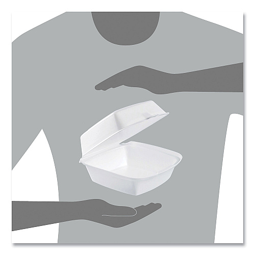 Dart Foam Hinged Lid Containers, 6 x 5.78 x 3, White, 500/Carton (60HT1)