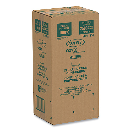 Dart Conex Complements Portion/Medicine Cups, 1 oz, Clear, 125/Bag, 20 Bags/Carton (100PC)