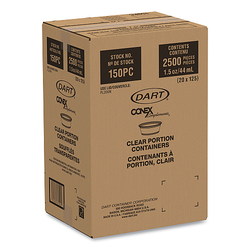 Dart Conex Complements Portion/Medicine Cups, 1.5 oz, Translucent, 125/Bag, 20 Bags/Carton (150PC)