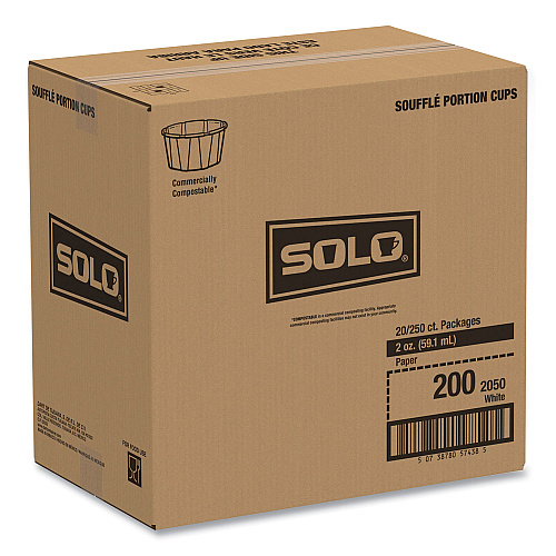 SOLO Paper Portion Cups, ProPlanet Seal, 2 oz, White, 250/Bag, 20 Bags/Carton (200)