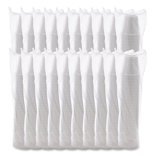 Dart Foam Containers, Squat, 16 oz, White, 25/Bag, 20 Bags/Carton (16MJ20)