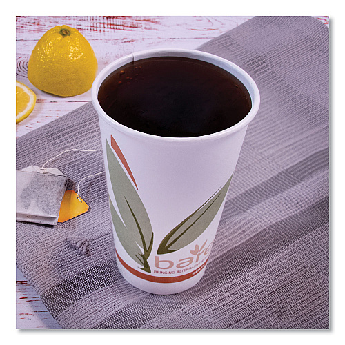 SOLO Bare Eco-Forward Recycled Content PCF Paper Hot Cups, ProPlanet Seal, 16 oz, Green/White/Beige, 1,000/Carton (316RC)