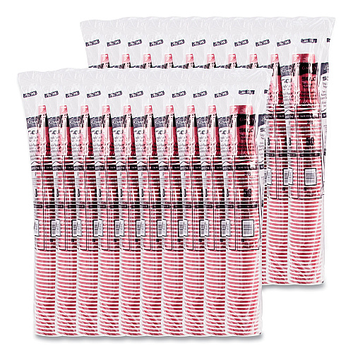 SOLO Paper Hot Drink Cups in Bistro Design, 16 oz, Maroon, 50/Pack (316SIPK)