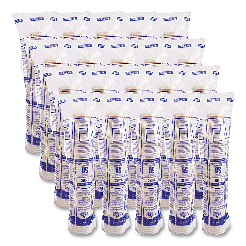 SOLO Bare Eco-Forward Recycled Content PCF Paper Hot Cups, ProPlanet Seal, 10 oz, Green/White/Beige, 1,000/Carton (370RC)