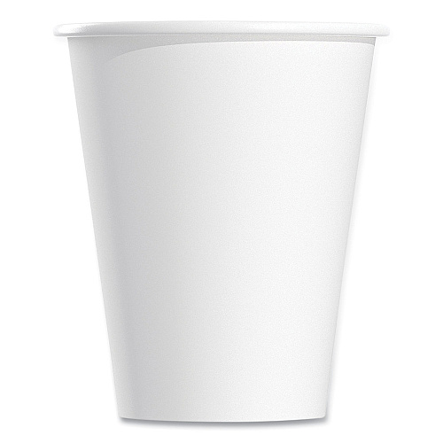 SOLO Single-Sided Poly Paper Hot Cups, 8 oz, White, 50/Bag, 20 Bags/Carton (378W2050)