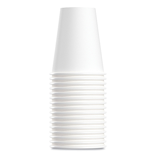 SOLO Single-Sided Poly Paper Hot Cups, 8 oz, White, 50/Bag, 20 Bags/Carton (378W2050)