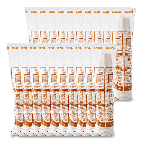 SOLO Single-Sided Poly Paper Hot Cups, 8 oz, White, 50/Bag, 20 Bags/Carton (378W2050)