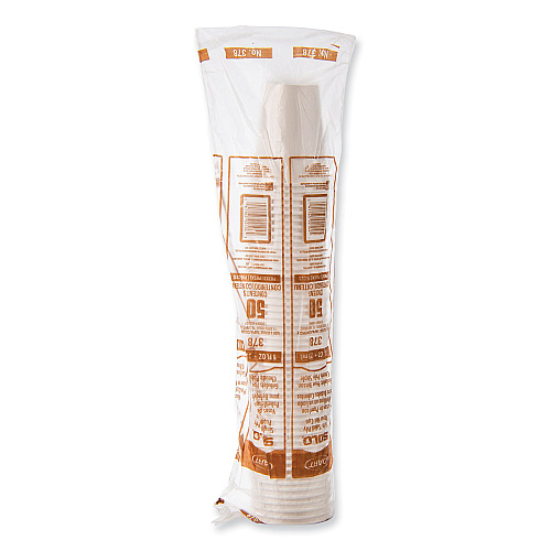 SOLO Single-Sided Poly Paper Hot Cups, 8 oz, White, 50/Bag, 20 Bags/Carton (378W2050)