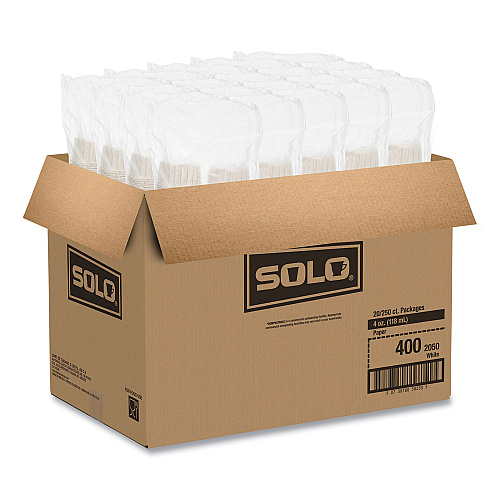 SOLO Paper Portion Cups, ProPlanet Seal, 4 oz, White, 250/Bag, 20 Bags/Carton (400)