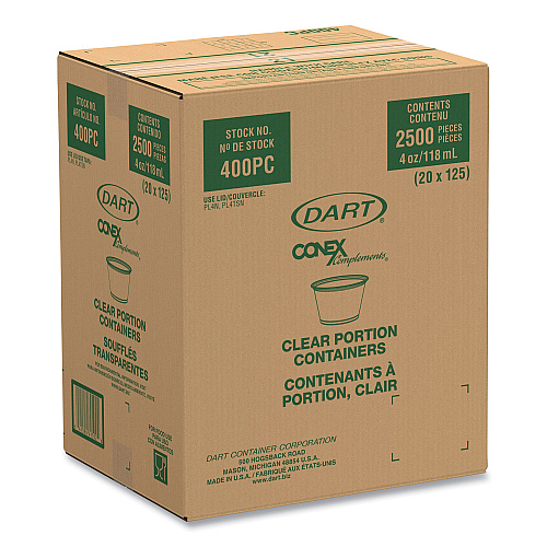 Dart Conex Complements Portion/Medicine Cups, 4 oz, Clear, 125/Bag, 20 Bags/Carton (400PC)