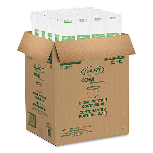Dart Conex Complements Portion/Medicine Cups, 4 oz, Clear, 125/Bag, 20 Bags/Carton (400PC)
