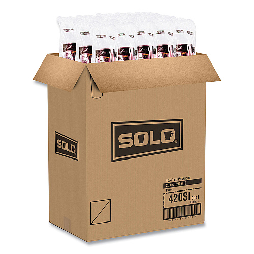SOLO Single-Sided Poly Paper Hot Cups, 20 oz, Bistro Design, 600/Carton (420SI)
