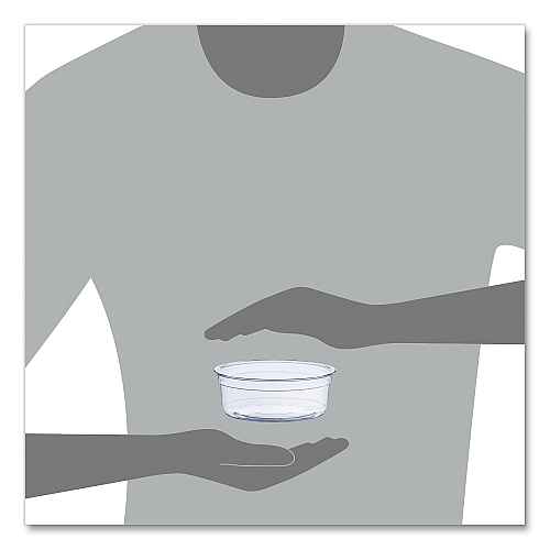 SOLO Bare Eco-Forward RPET Deli Containers, ProPlanet Seal, 8 oz, 4.6" Diameter x 1.8"h, Clear, Plastic, 500/Carton (DM8R)