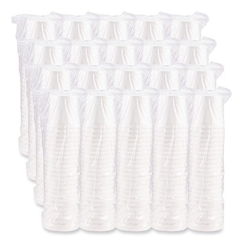 SOLO Flexstyle Double Poly Paper Containers, 16 oz, White, Paper, 25/Pack, 20 Packs/Carton (H4165U)
