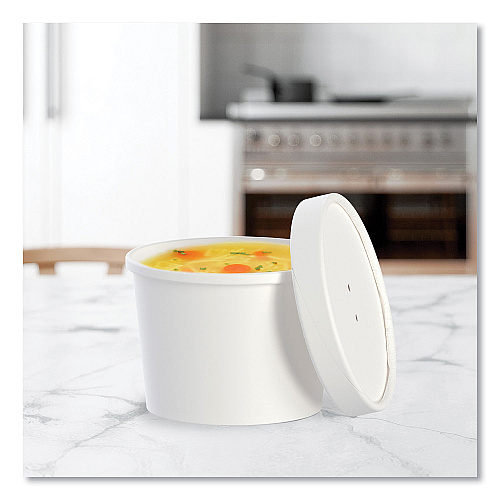 SOLO Flexstyle Food Lid Container, 12.1 oz, 3.6" Diameter, White, Plastic, 250/Carton (KHSB12AWH)