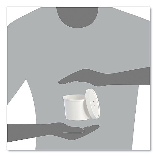 SOLO Flexstyle Food Lid Container, 12.1 oz, 3.6" Diameter, White, Plastic, 250/Carton (KHSB12AWH)
