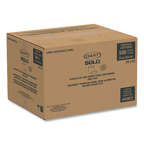 SOLO Flexstyle Double Poly Food Combo Packs, 12 oz, Symphony, Paper, 250/Carton (KHSB12ASYM)
