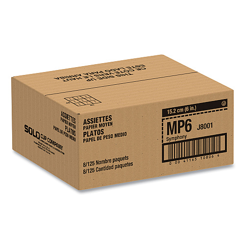 SOLO Symphony Paper Dinnerware, Mediumweight Plate, 6" dia, Tan, 125/Pack (MP6J8001PK)
