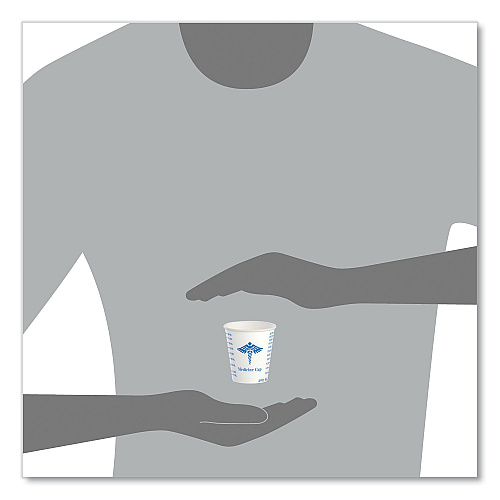 SOLO Paper Medical and Dental Graduated Cups, ProPlanet Seal, 3 oz, White/Blue, 100/Bag, 50 Bags/Carton (R3)