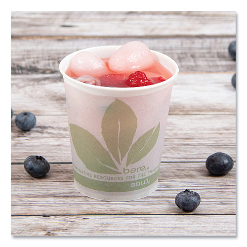 SOLO Bare Eco-Forward Paper Cold Cups, ProPlanet Seal, 5 oz, Green/White, 100/Sleeve, 30 Sleeves/Carton (R53BBJD110CT)