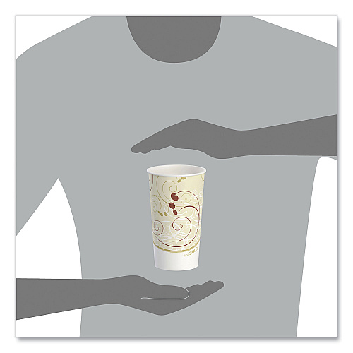 SOLO Double Sided Poly (DSP) Paper Cold Cups, 16 oz,  Beige/White, 50/Sleeve, 20 Sleeves/Carton (RP16PSYM)