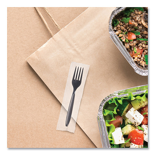 SOLO Reliance Mediumweight Cutlery, Fork, Black, 1,000/Carton (RSK10004)
