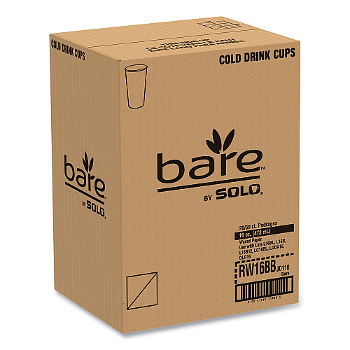SOLO Bare Eco-Forward Paper Cold Cups, ProPlanet Seal, 16 oz, Green/White, 100/Sleeve 10 Sleeves/Carton (RW16BBD110CT)