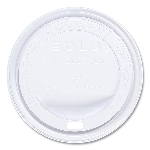 SOLO Traveler Cappuccino Style Dome Lid, Polystyrene, Fits 10 oz to 24 oz Hot Cups, White, 100/Pack, 10 Packs/Carton (TLP316)
