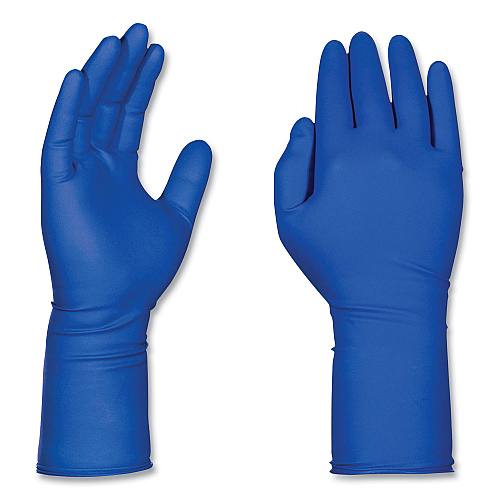 GloveWorks by AMMEX Blue Latex Exam Gloves, Powder-Free, Large, 50 Gloves/Box, 10 Boxes/Carton (GPLHD86100)