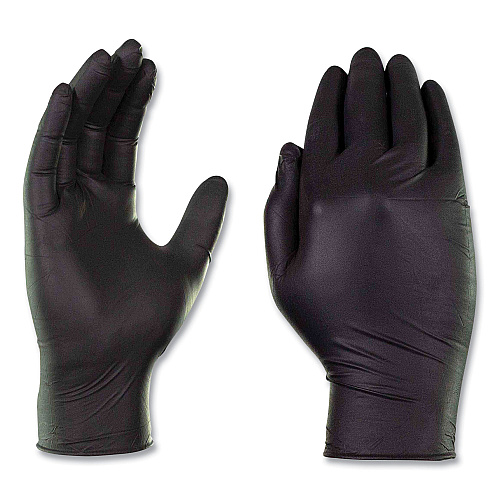 GloveWorks by AMMEX Nitrile Exam Gloves, Powder-Free, 6 mil, X-Large, Black, 100 Gloves/Box, 10 Boxes/Carton (GWBEN48100CT)