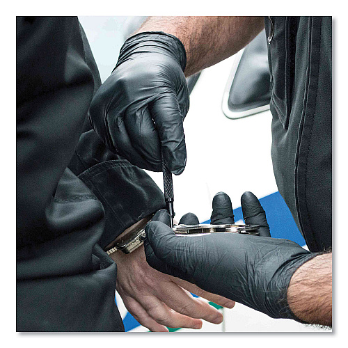 GloveWorks by AMMEX Nitrile Exam Gloves, Powder-Free, 6 mil, Medium, Black 100 Gloves/Box, 10 Boxes/Carton (GWBEN44100CT)